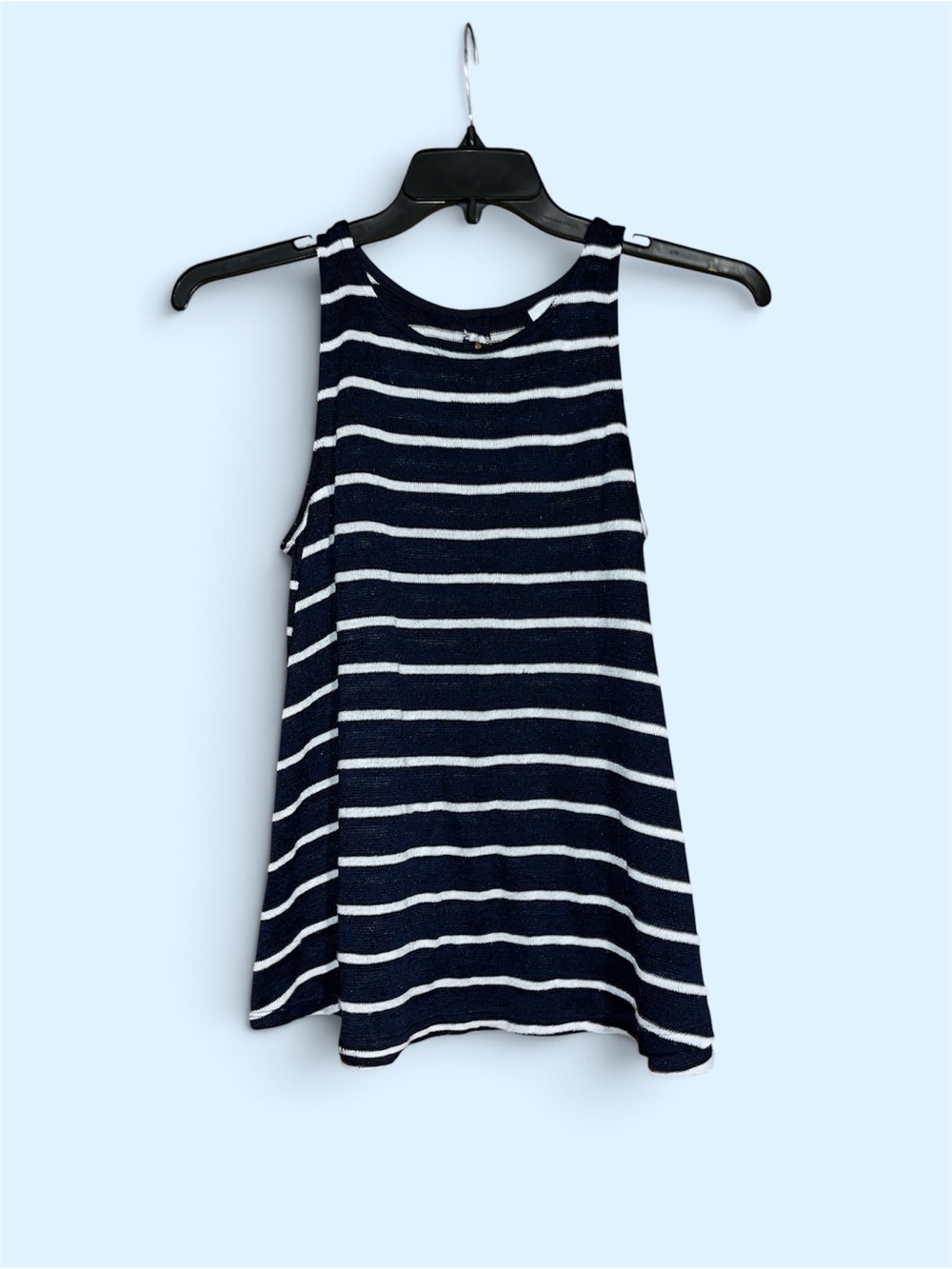 Old Navy Navy and White Striped Tank Top